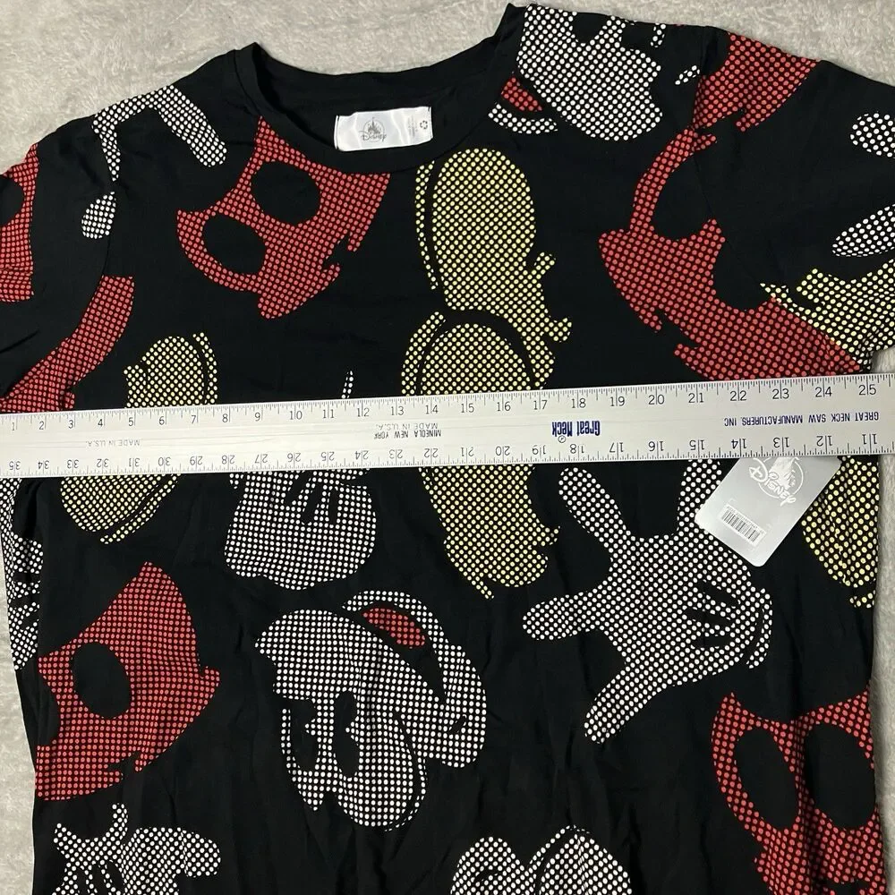 Disney Mickey Mouse‎ Dress Black Pop Art Dot Print T Shirt Parks Womens XXL